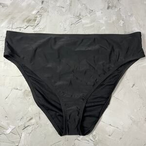 Wild Fable Black High Rise Bikini Bottom Size 1X Cheeky Swim Bottom Target NWOT